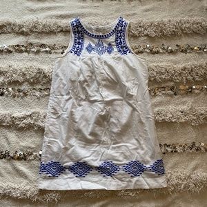 J.Crew Embroidered White Shift Dress